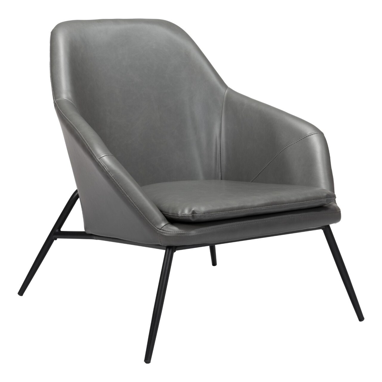 Modern Home 31.5&#x22; Gray and Black Geometric Upholstered Accent Chair